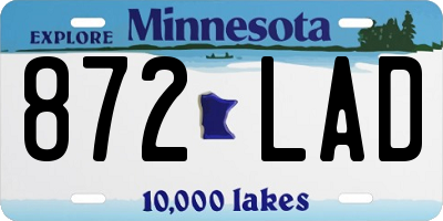 MN license plate 872LAD