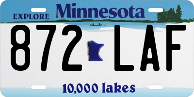 MN license plate 872LAF