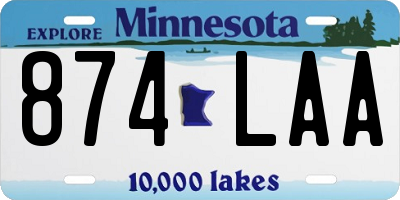 MN license plate 874LAA