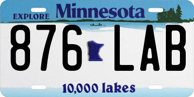 MN license plate 876LAB