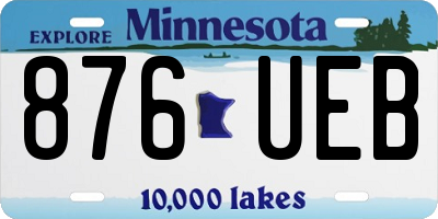 MN license plate 876UEB