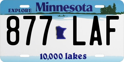 MN license plate 877LAF