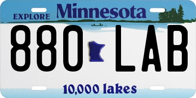 MN license plate 880LAB