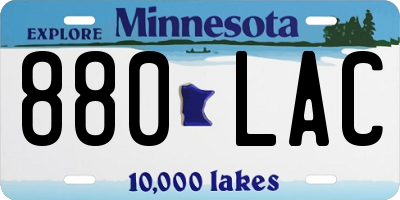 MN license plate 880LAC