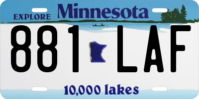 MN license plate 881LAF