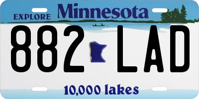 MN license plate 882LAD