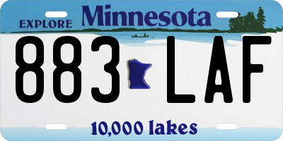 MN license plate 883LAF