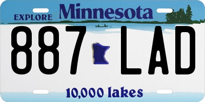MN license plate 887LAD