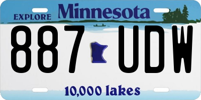 MN license plate 887UDW