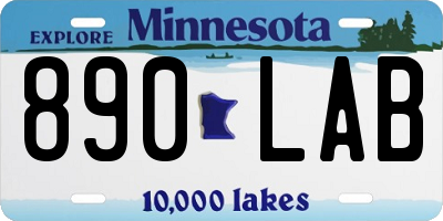 MN license plate 890LAB