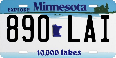 MN license plate 890LAI