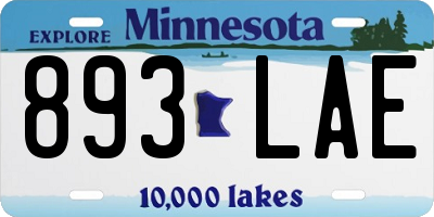 MN license plate 893LAE