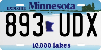 MN license plate 893UDX