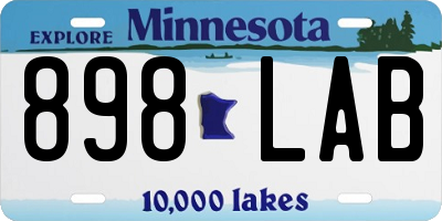 MN license plate 898LAB