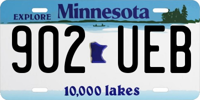 MN license plate 902UEB
