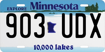 MN license plate 903UDX