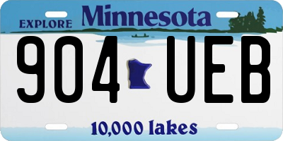 MN license plate 904UEB