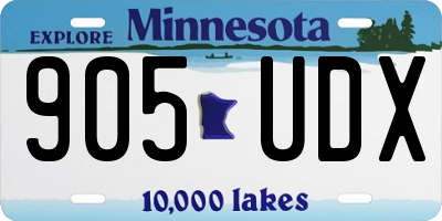 MN license plate 905UDX