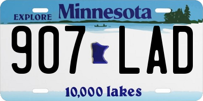 MN license plate 907LAD