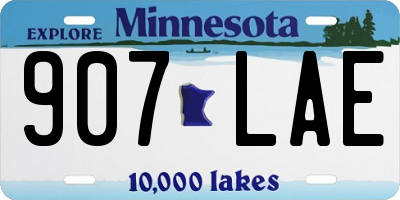 MN license plate 907LAE