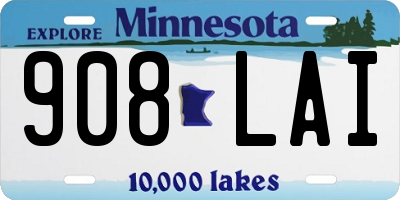 MN license plate 908LAI