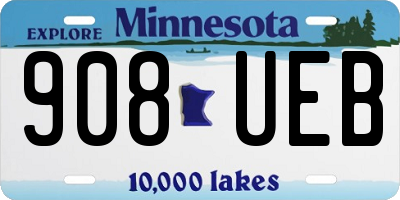 MN license plate 908UEB