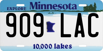 MN license plate 909LAC