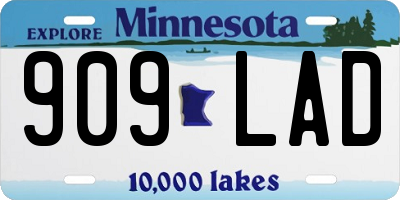 MN license plate 909LAD