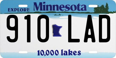 MN license plate 910LAD