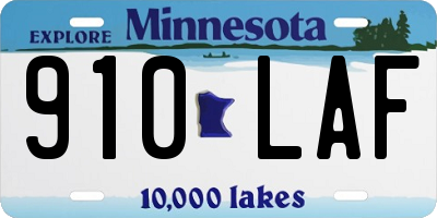 MN license plate 910LAF