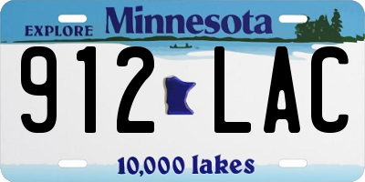MN license plate 912LAC