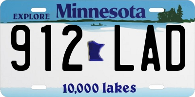 MN license plate 912LAD