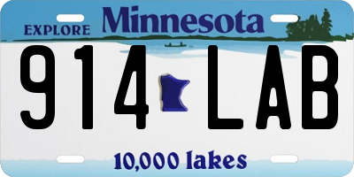 MN license plate 914LAB