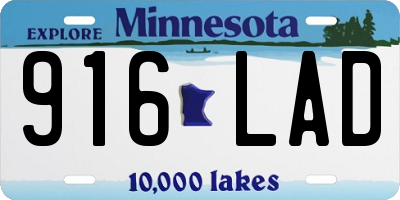 MN license plate 916LAD