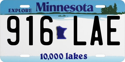 MN license plate 916LAE