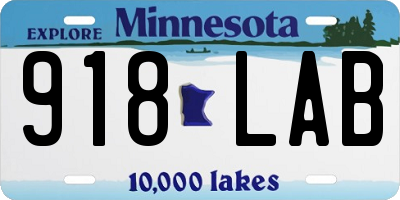 MN license plate 918LAB