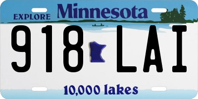 MN license plate 918LAI