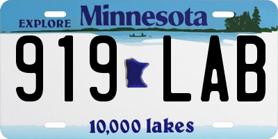 MN license plate 919LAB