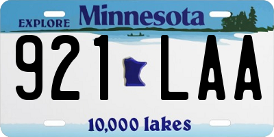 MN license plate 921LAA