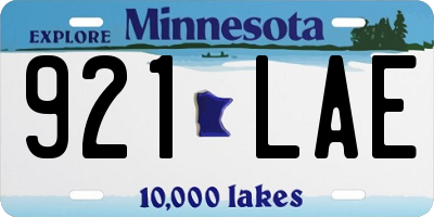 MN license plate 921LAE