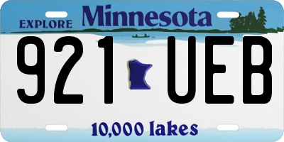 MN license plate 921UEB