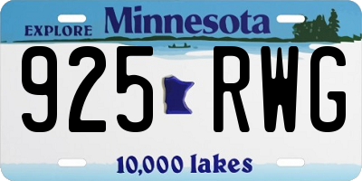 MN license plate 925RWG