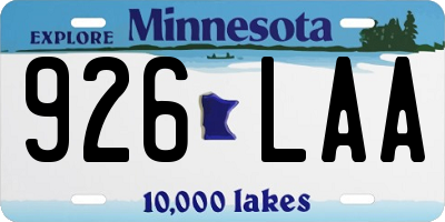 MN license plate 926LAA