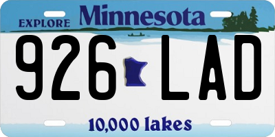 MN license plate 926LAD
