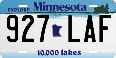 MN license plate 927LAF