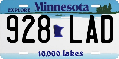 MN license plate 928LAD