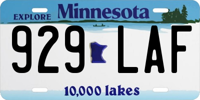 MN license plate 929LAF