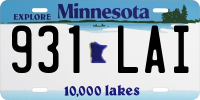 MN license plate 931LAI