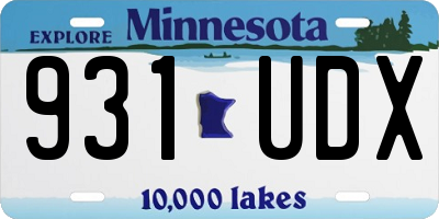 MN license plate 931UDX