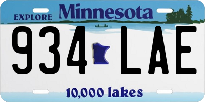 MN license plate 934LAE
